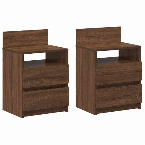 Noćni ormarići 2 kom s 2 ladice smeđi hrast 40x33x60 cm - Smeđi hrast 2 Cijena
