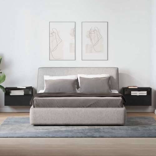 Zidni noćni ormarići 2 kom crni 45x26x28,5 cm - Crna 2 Cijena