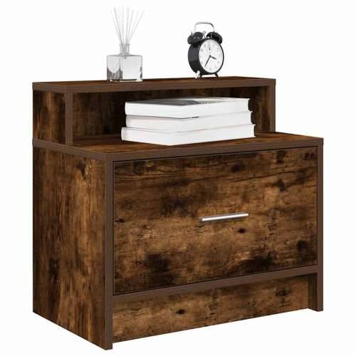 Noćni ormarići s ladicom 2 kom dimljeni hrast 51x31x47 cm - Dimljeni hrast 2 Cijena