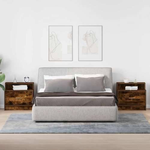 Noćni ormarići s ladicom 2 kom dimljeni hrast 51x31x47 cm - Dimljeni hrast 2 Cijena