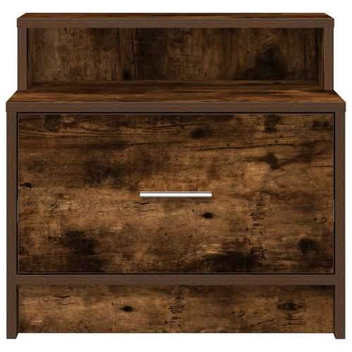 Noćni ormarići s ladicom 2 kom dimljeni hrast 51x31x47 cm - Dimljeni hrast 2 Cijena