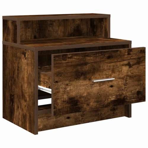 Noćni ormarići s ladicom 2 kom dimljeni hrast 51x31x47 cm - Dimljeni hrast 2 Cijena