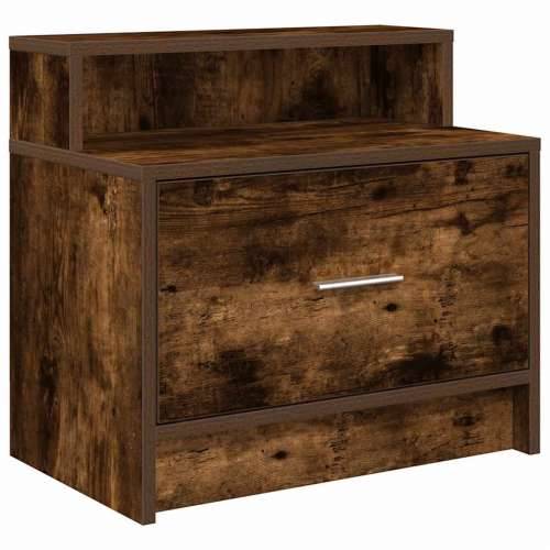 Noćni ormarići s ladicom 2 kom dimljeni hrast 51x31x47 cm - Dimljeni hrast 2 Cijena