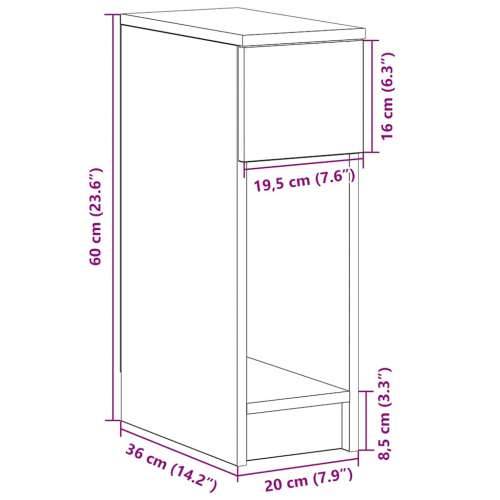 Noćni ormarići s ladicom 2 kom bijeli 20x36x60 cm - Bijela 2 Cijena