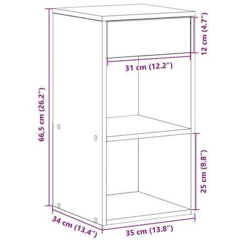 Noćni ormarići s ladicom 2 kom sonoma hrast 35x34x66,5 cm - sonoma hrast 2 Cijena