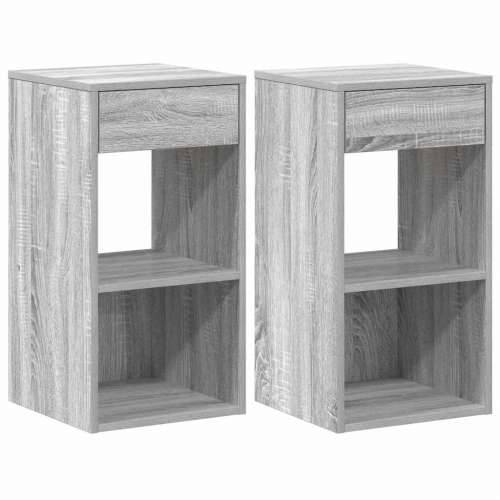 Noćni ormarići s ladicom 2 kom siva sonoma 35x34x66,5 cm - Sivi hrast sonoma 2 Cijena