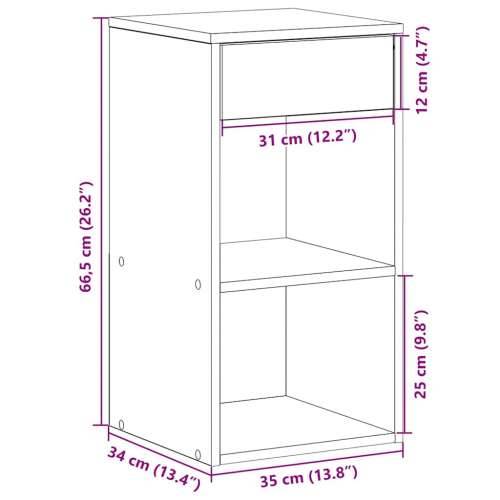 Noćni ormarići s ladicom 2 kom siva sonoma 35x34x66,5 cm - Sivi hrast sonoma 2 Cijena