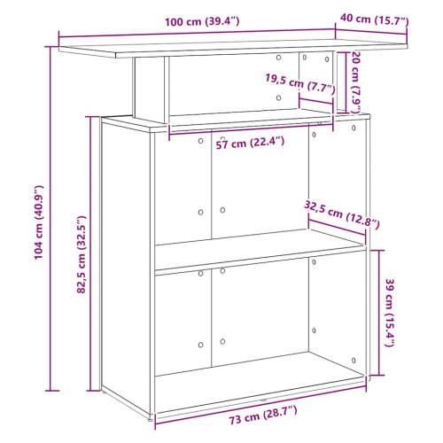 Recepcijski stol sonoma hrast 100x40x104 cm konstruirano drvo - sonoma hrast Cijena