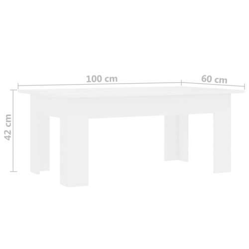 Stolić za kavu bijeli 100 x 60 x 42 cm od konstruiranog drva - Bijela 100 x 60 x 42 cm 1 Cijena