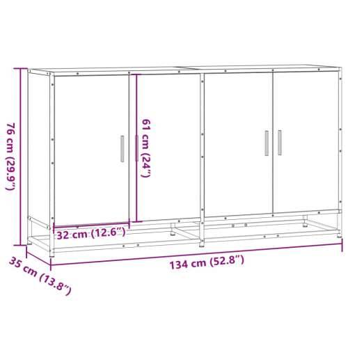 Komoda smeđi hrast 134x35x76 cm konstruirano drvo - Smeđi hrast 1 Cijena