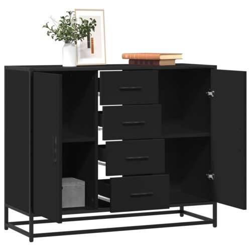 Komoda crna 92x35x76 cm od konstruiranog drva - Crna 1 Cijena