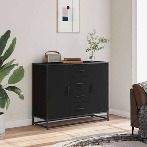 Komoda crna 92x35x76 cm od konstruiranog drva - Crna 1 Cijena