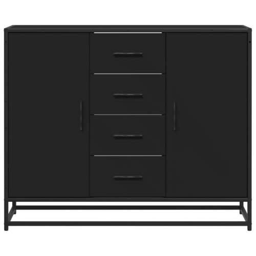 Komoda crna 92x35x76 cm od konstruiranog drva - Crna 1 Cijena