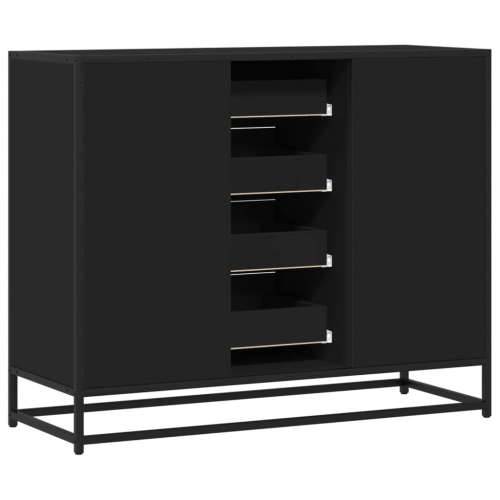 Komoda crna 92x35x76 cm od konstruiranog drva - Crna 1 Cijena