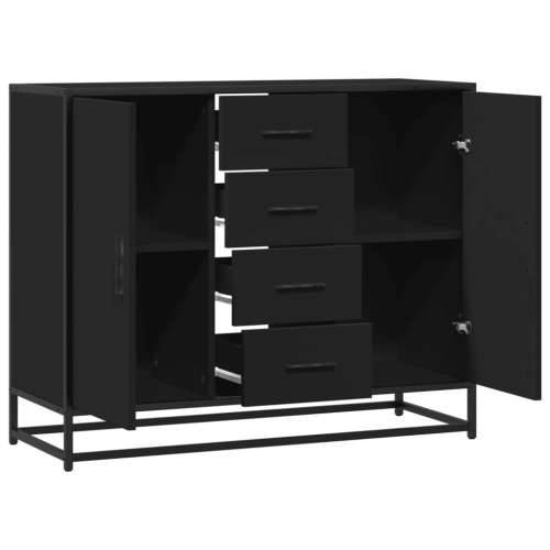 Komoda crna 92x35x76 cm od konstruiranog drva - Crna 1 Cijena