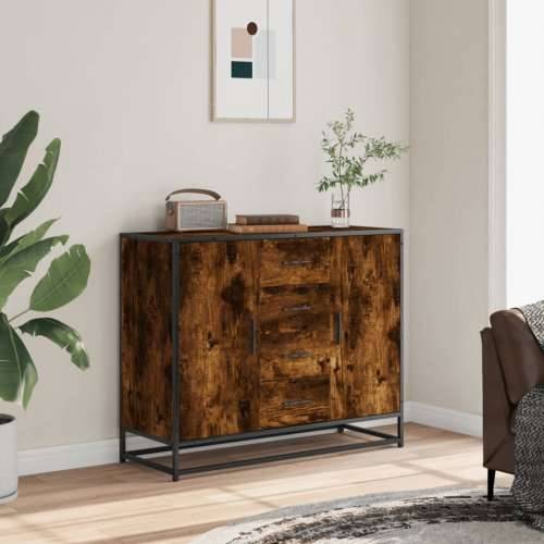 Komoda dimljeni hrast 92x35x76 cm konstruirano drvo - Dimljeni hrast 1 Cijena