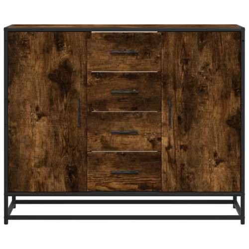 Komoda dimljeni hrast 92x35x76 cm konstruirano drvo - Dimljeni hrast 1 Cijena
