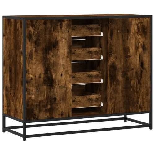 Komoda dimljeni hrast 92x35x76 cm konstruirano drvo - Dimljeni hrast 1 Cijena