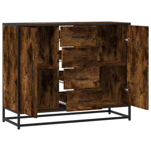 Komoda dimljeni hrast 92x35x76 cm konstruirano drvo - Dimljeni hrast 1 Cijena
