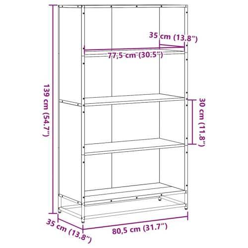 Polica za knjige sonoma hrast 80,5x35x139 cm izrađeno drvo - sonoma hrast 1 139 cm 80.5 cm Cijena