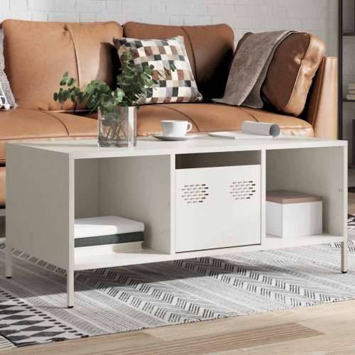 Stolić za kavu bijeli 101,5x50x43,5 cm hladno valjani čelik - Bijela 1 Cijena
