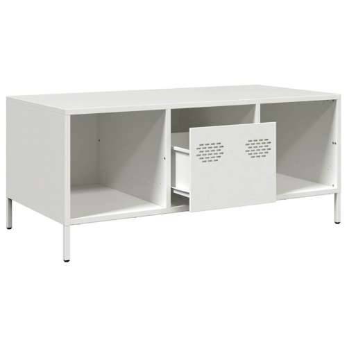 Stolić za kavu bijeli 101,5x50x43,5 cm hladno valjani čelik - Bijela 1 Cijena
