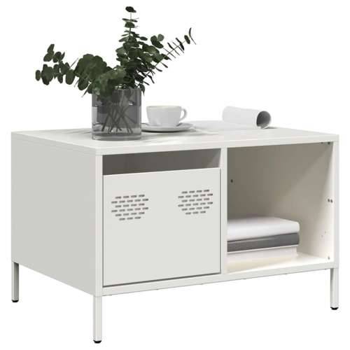 Stolić za kavu bijeli 68,5x50x43,5 cm hladno valjani čelik - Bijela 1 Cijena