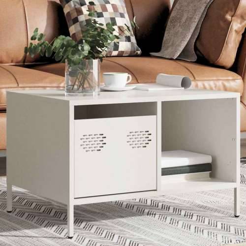 Stolić za kavu bijeli 68,5x50x43,5 cm hladno valjani čelik - Bijela 1 Cijena