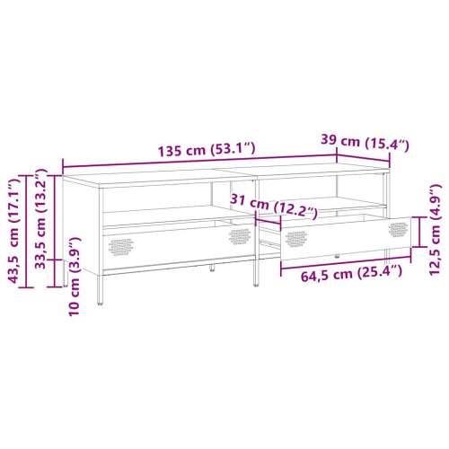 TV ormarić boja senfa 135x39x43,5 cm čelični - žuta boja senfa 1 135 cm Cijena