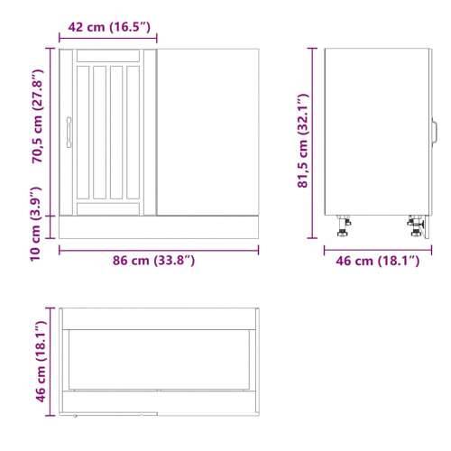 Donji ormarić za Lavabo - Umivaonik Lucca bijeli konstruirano drvo - Bijela 1 1 x kutni donji ormarić (1 vrata) 86 cm Cijena