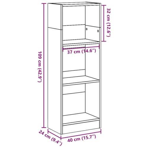 Regal za knjige sjajni bijeli 40x24x109 cm konstruirano drvo - Visoko sjajno bijela 1 109 cm 40 cm Cijena