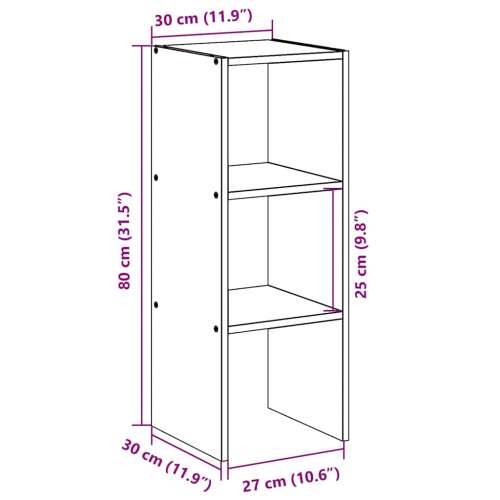 Regal za knjige složive 30x30x80 cm konstruiranog drvo - Crna 1 Cijena
