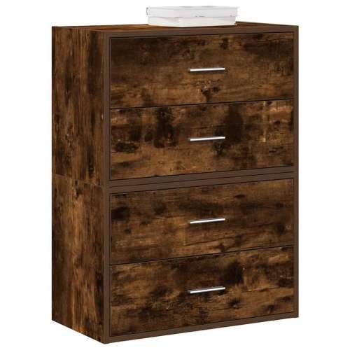 Ormari s 2 ladice 2 kom boja hrast 60x31x40cm konstruirano drvo - Dimljeni hrast 2 Cijena