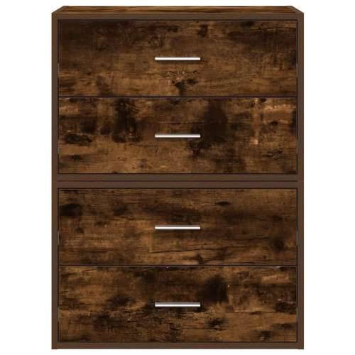 Ormari s 2 ladice 2 kom boja hrast 60x31x40cm konstruirano drvo - Dimljeni hrast 2 Cijena