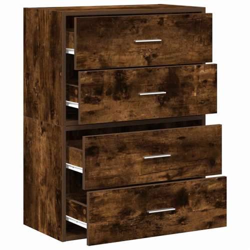 Ormari s 2 ladice 2 kom boja hrast 60x31x40cm konstruirano drvo - Dimljeni hrast 2 Cijena