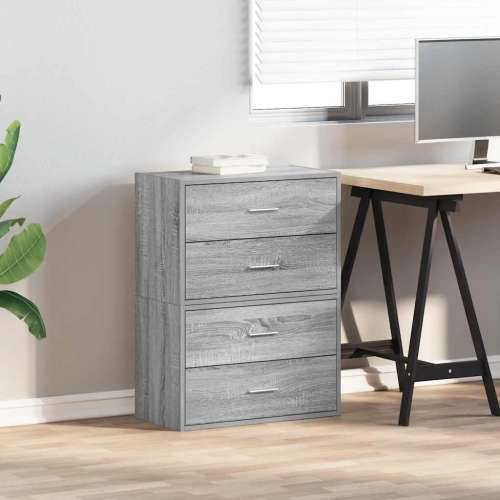 Ormari s 2 ladice 2 kom boja hrast 60x31x40cm konstruirano drvo - Sivi hrast sonoma 2 Cijena