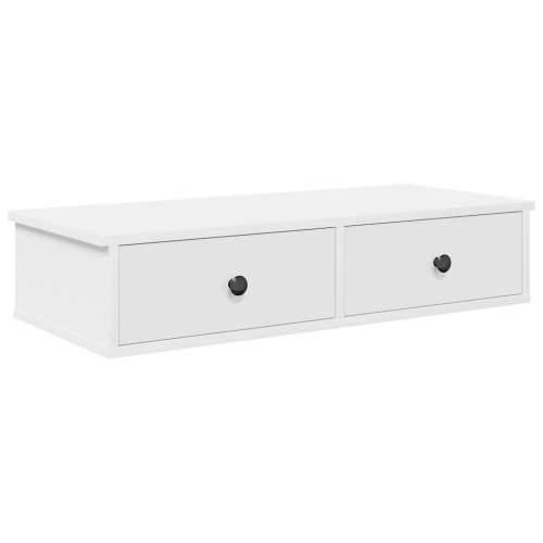 Zidna polica s ladicama bijela 80x34x17 cm izrađeno drvo - Bijela 80 x 31 x 17 cm 1 Cijena