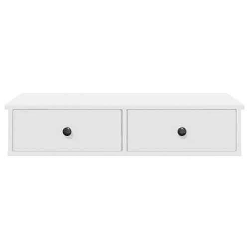 Zidna polica s ladicama bijela 80x34x17 cm izrađeno drvo - Bijela 80 x 31 x 17 cm 1 Cijena