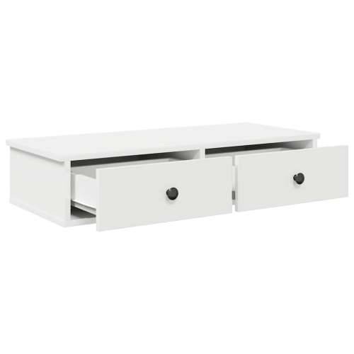 Zidna polica s ladicama bijela 80x34x17 cm izrađeno drvo - Bijela 80 x 31 x 17 cm 1 Cijena