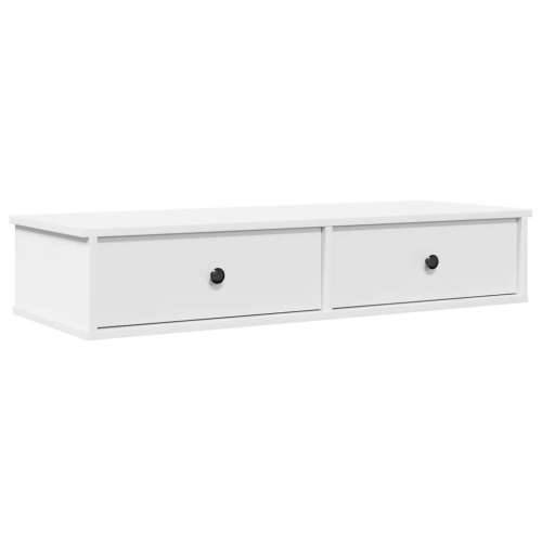 Zidna polica s ladicama bijela 100x37,5x19 cm izrađeno drvo - Bijela 100 x 37.5 x 19 cm 1 Cijena