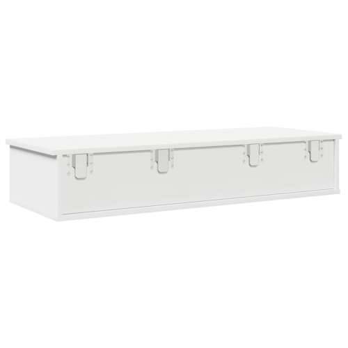 Zidna polica s ladicama bijela 100x37,5x19 cm izrađeno drvo - Bijela 100 x 37.5 x 19 cm 1 Cijena