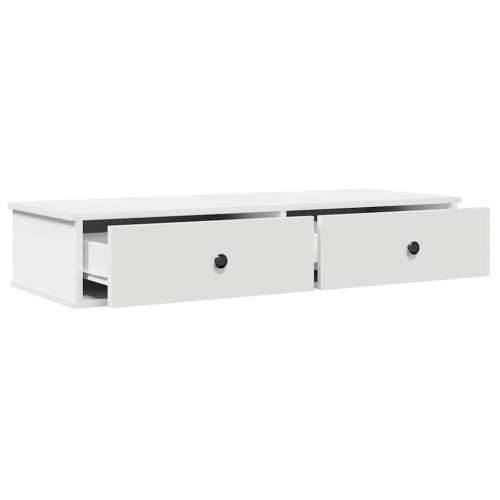 Zidna polica s ladicama bijela 100x37,5x19 cm izrađeno drvo - Bijela 100 x 37.5 x 19 cm 1 Cijena