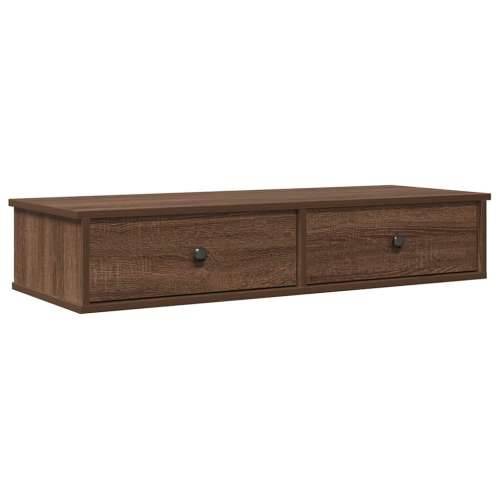 Zidna polica s ladicama smeđi hrast 100x37,5x19cm izrađeno drvo - Smeđi hrast 100 x 34 x 19 cm 1 Cijena
