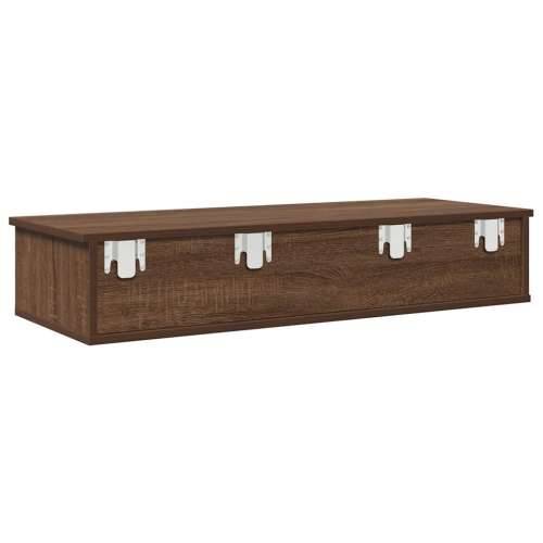 Zidna polica s ladicama smeđi hrast 100x37,5x19cm izrađeno drvo - Smeđi hrast 100 x 34 x 19 cm 1 Cijena