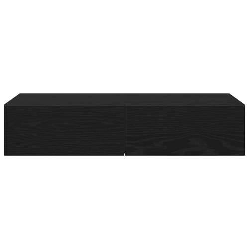 Zidna polica s ladicama crna 80x33x17 cm izrađeno drvo - Crna 80 x 33 x 17 cm 1 Cijena