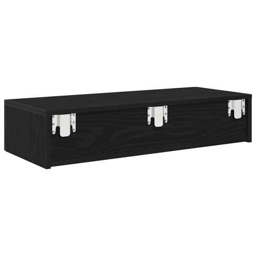 Zidna polica s ladicama crna 80x33x17 cm izrađeno drvo - Crna 80 x 33 x 17 cm 1 Cijena
