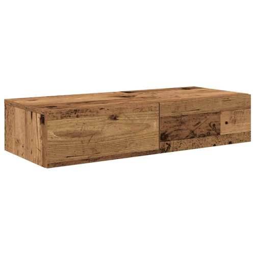 Zidna polica s ladicama staro drvo 80x33x17cm konstruirano drvo - Staro drvo 80 x 33 x 17 cm 1 Cijena