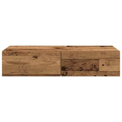 Zidna polica s ladicama staro drvo 80x33x17cm konstruirano drvo - Staro drvo 80 x 33 x 17 cm 1 Cijena