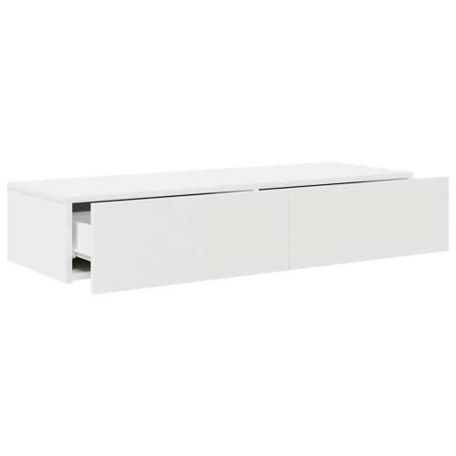 Zidna polica s ladicama bijela 100x36x19 cm izrađeno drvo - Bijela 100 x 36 x 19 cm 1 Cijena