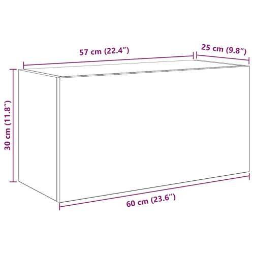 Kupaonski zidni ormarić sivi Sonoma 60x25x30 cm izrađeno drvo - Sivi hrast sonoma 60 x 25 x 30 cm 1 Cijena